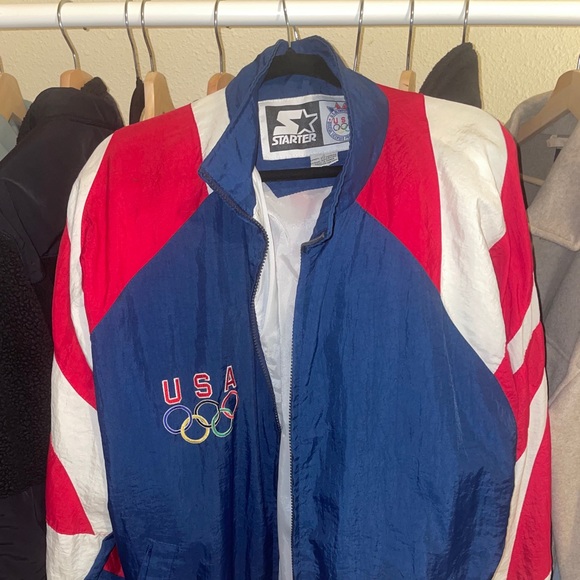 Starter Jacket TEAM USA OLYMPICS Vintage Sz Large - Picture 1 of 2